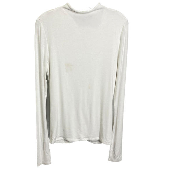 VERONICA BEARD Theresa Ruched Turtleneck‎ Top White Modal Synched Long Sleeve M - Picture 3 of 7